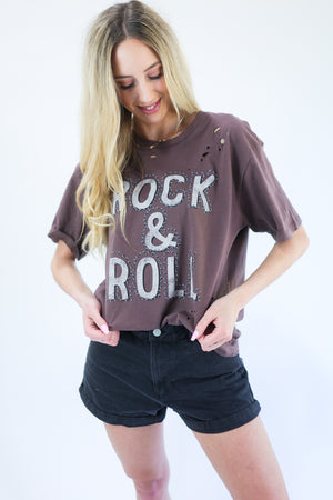 Rock N' Roll Tee In Brown