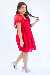 Gorgeous Nights Shift Dress In Red