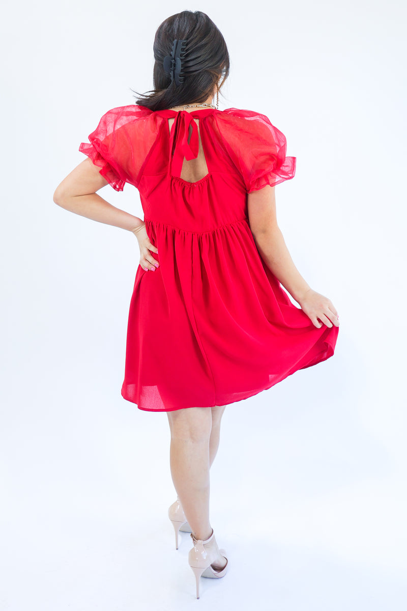 Gorgeous Nights Shift Dress In Red