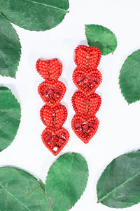 Heartbeat Earrings In Red