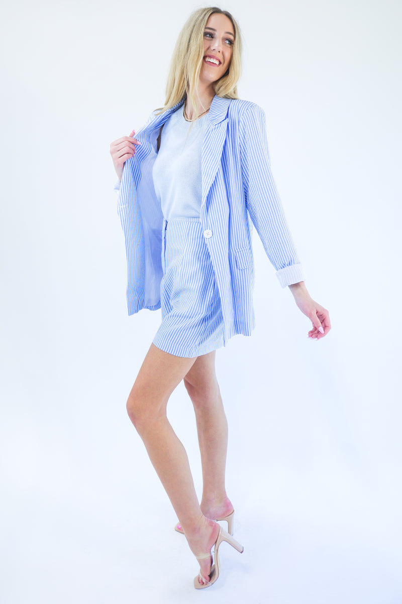 Montauk Status Blazer Set In Blue