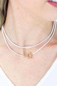 Fierce Move Link Necklace In White