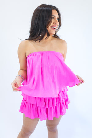 Seaside Summer Romper In Pink