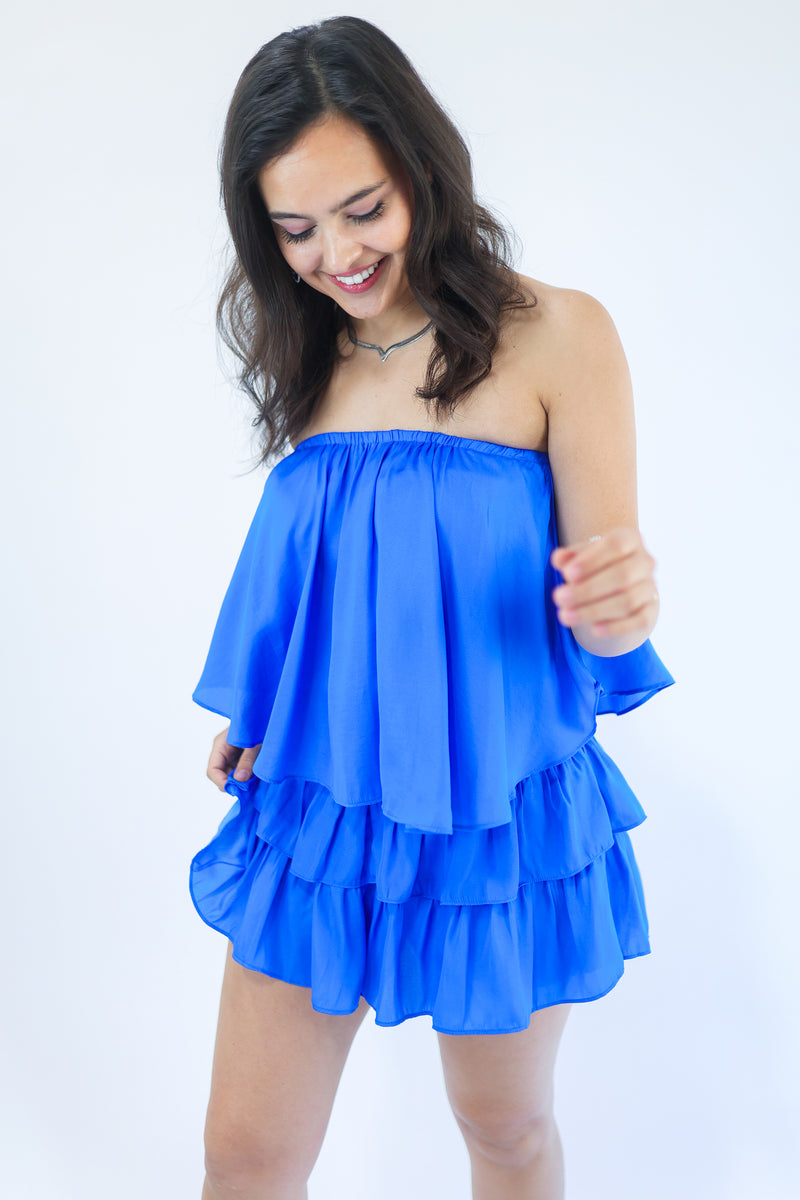 Seaside Summer Romper In Royal