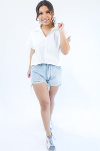 The Hannah Denim Shorts In Light Wash