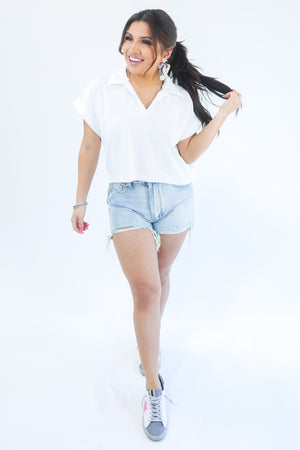 The Hannah Denim Shorts In Light Wash