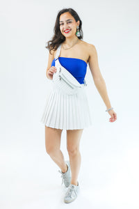 Hamptons Called Pleated Tennis Skort In White