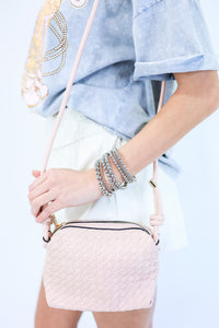 Glorious Time Braided Crossbody In Blush