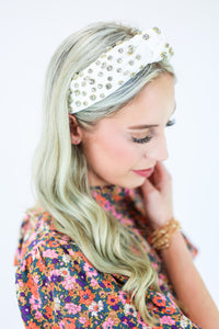 Trend Alert Rhinestone Headband In White