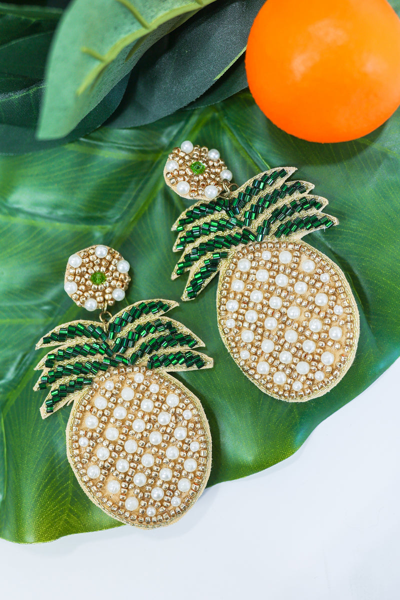 Sweet Pineapple Pearl Earrings