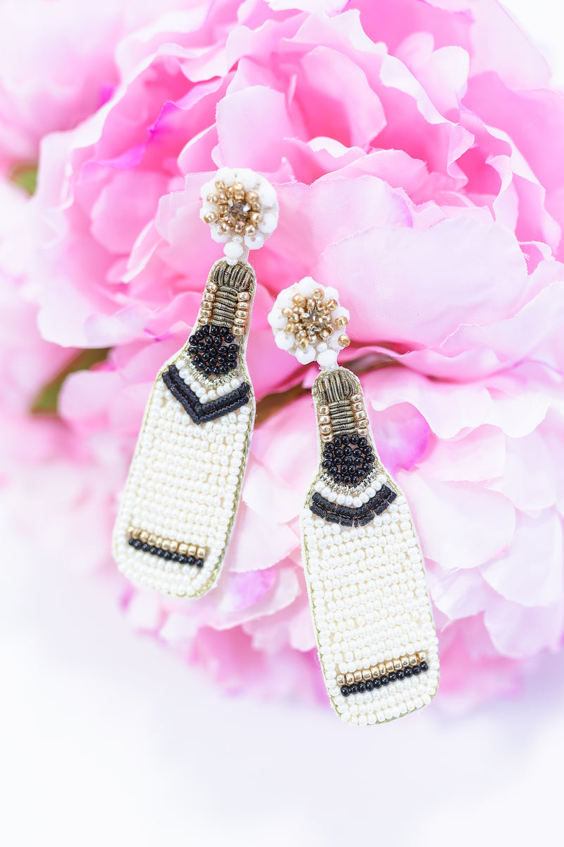 Champagne, Please Earrings In Cream