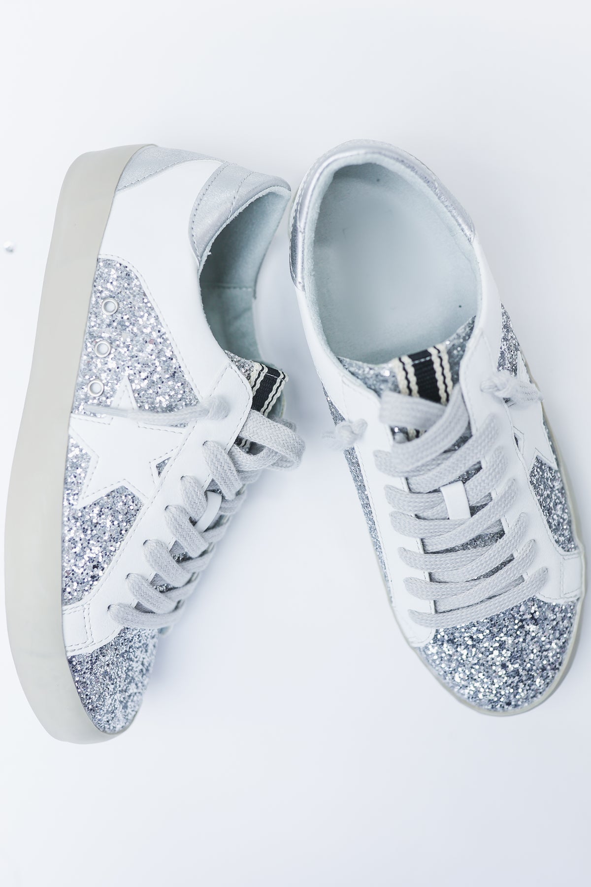 The Paris Sparkle Sneaker In Silver