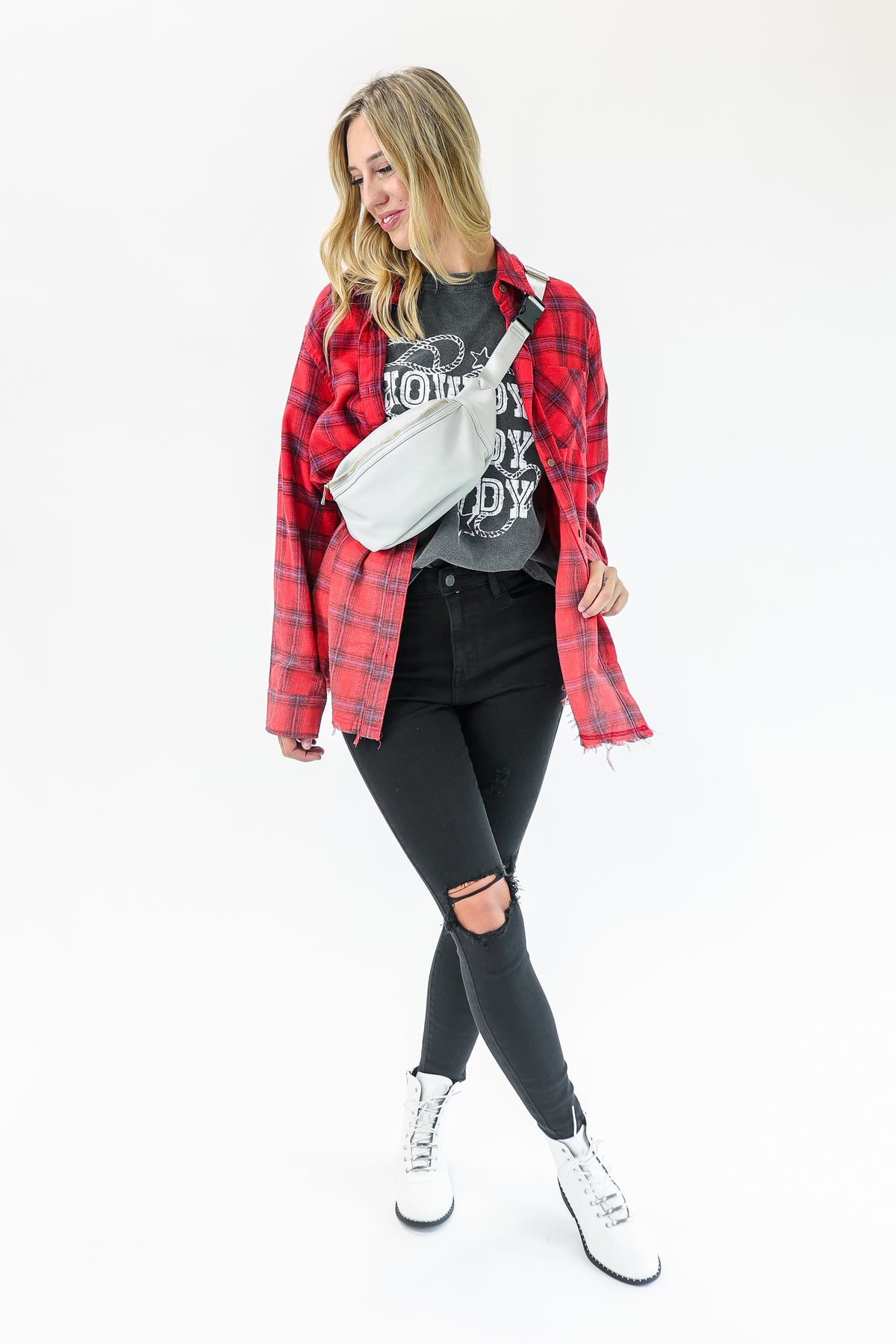 Retro Babe Flannel In Red