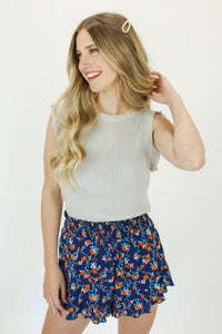 Sunshine On My Mind Floral Shorts In Navy