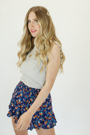 Sunshine On My Mind Floral Shorts In Navy