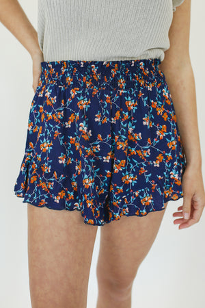 Sunshine On My Mind Floral Shorts In Navy