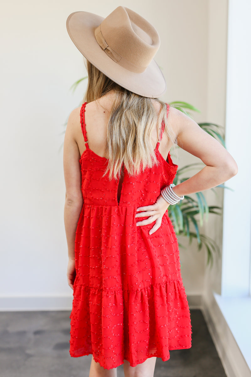 Undeniable Love Shift Dress In Red