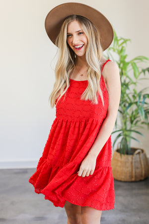 Undeniable Love Shift Dress In Red