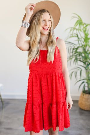 Undeniable Love Shift Dress In Red