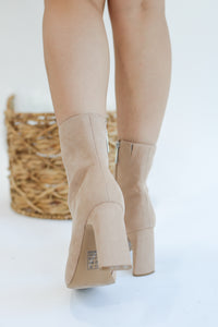 The Gabby Bootie In Warm Taupe