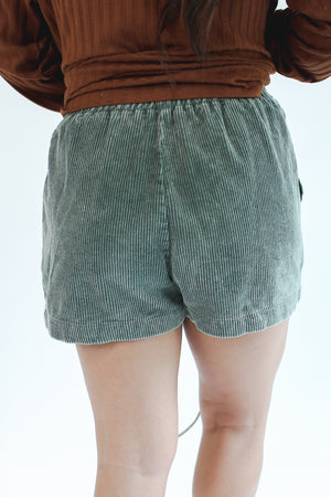 Autumn Days Corduroy Shorts In Olive