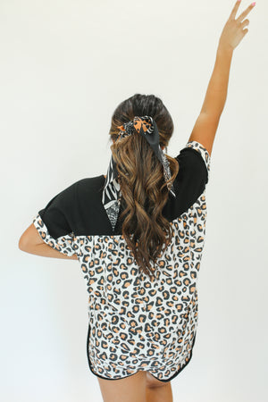 Livin' For Leopard Henley Top