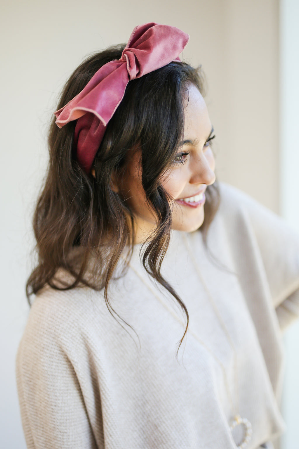 Excellence Only Velvet Headband In Pink