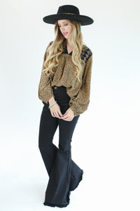 Effortless Beauty Leopard Embroidered Top