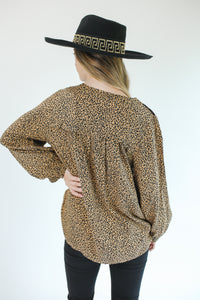 Effortless Beauty Leopard Embroidered Top