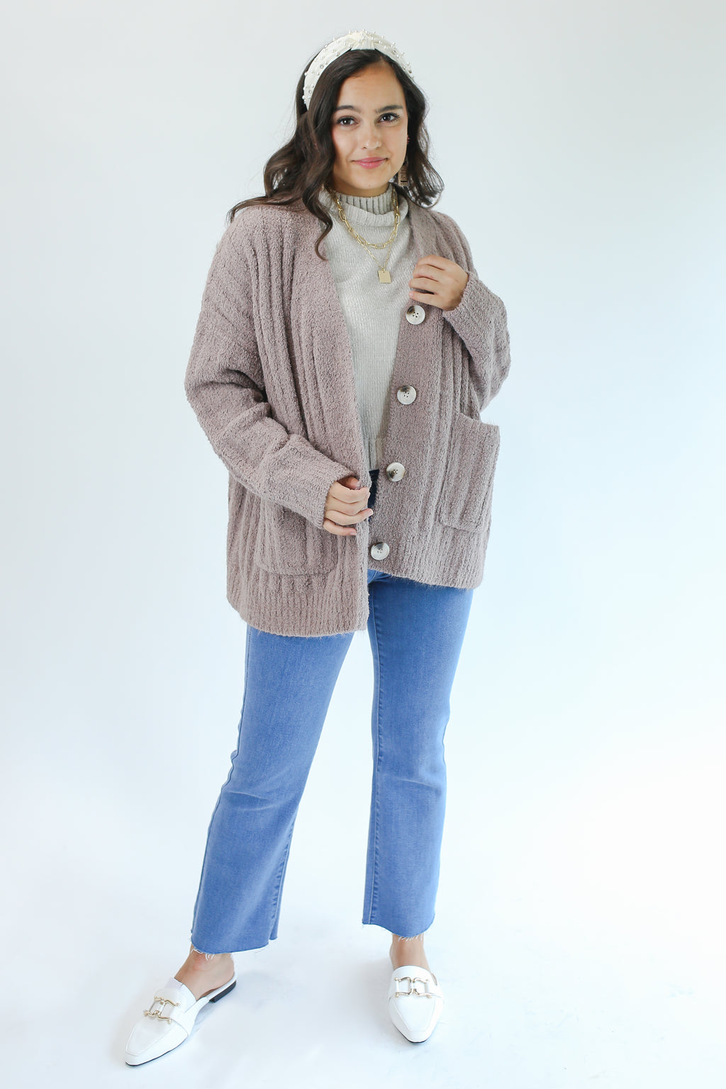 Snuggle Up Cardigan In Mocha