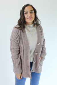 Snuggle Up Cardigan In Mocha