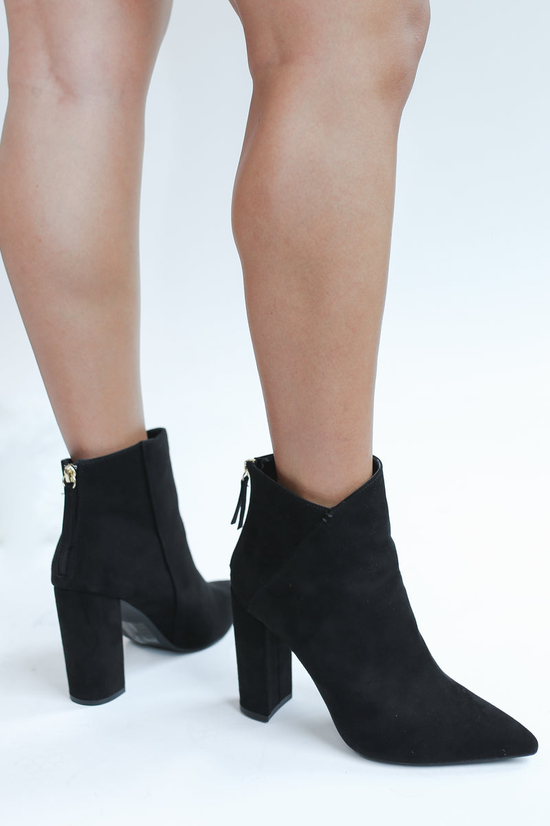 The Reyna Suede Bootie In Black