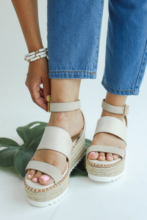 The Trisha Espadrille In Bone