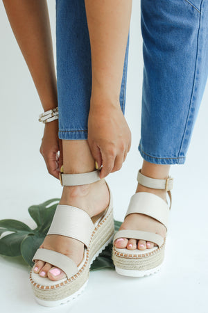 The Trisha Espadrille In Bone