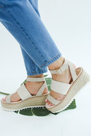 The Trisha Espadrille In Bone