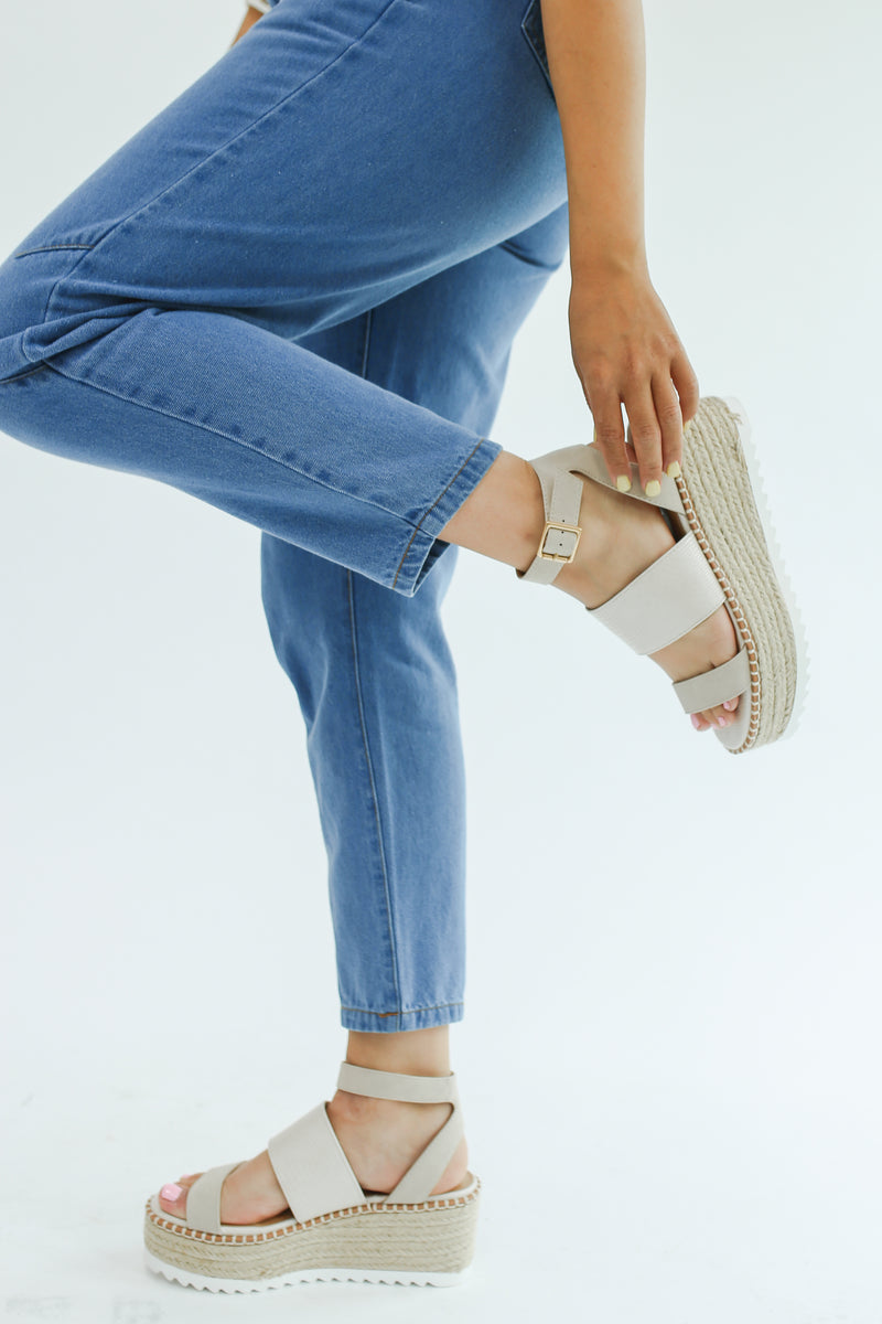 The Trisha Espadrille In Bone