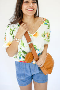 Hooked On Floral Tee in White