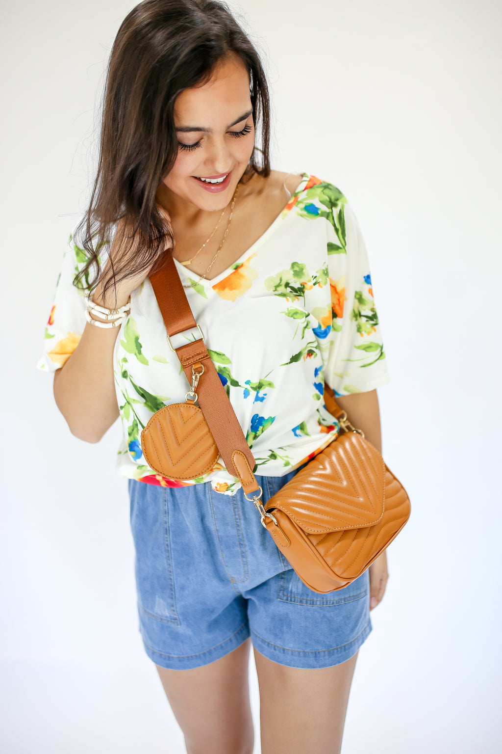 Hooked On Floral Tee in White