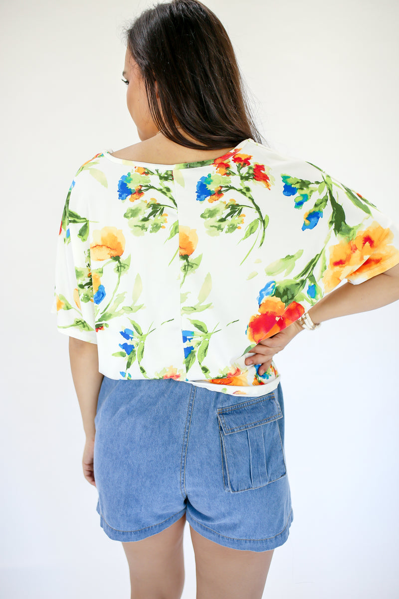 Hooked On Floral Tee in White