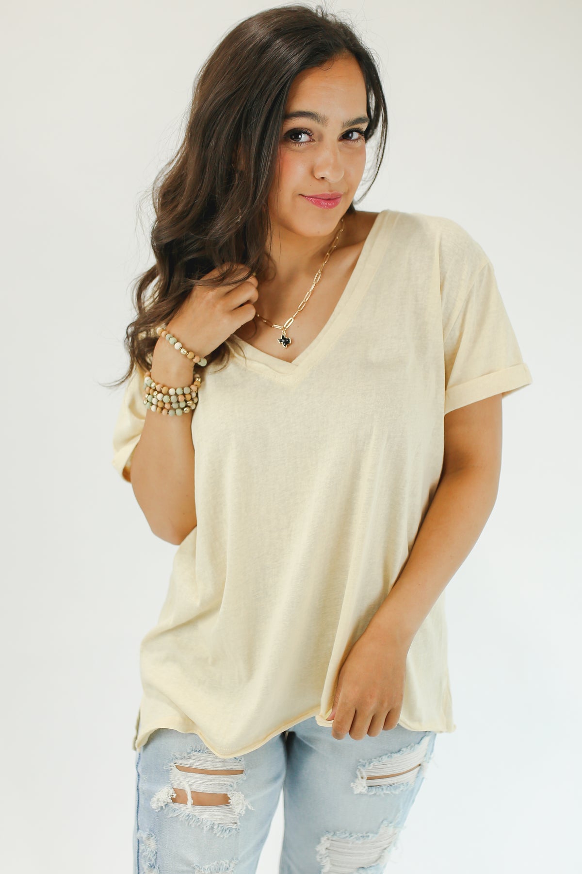 Comfy Days Tee In Vanilla