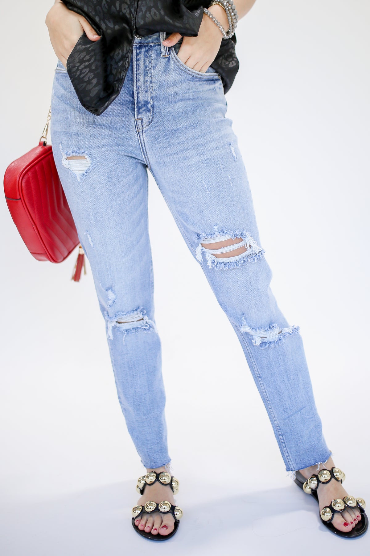 The Deana High Waisted Jeans In Medium Wash