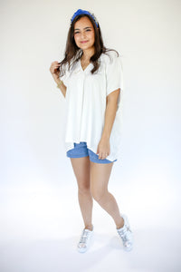 In Perfect Harmony Shift Top In White