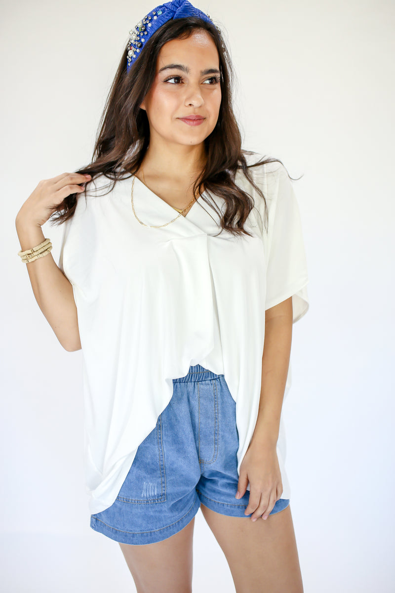 In Perfect Harmony Shift Top In White