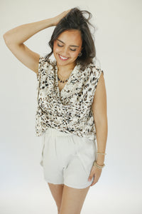 Bold Statement Cowl Tank In Cream