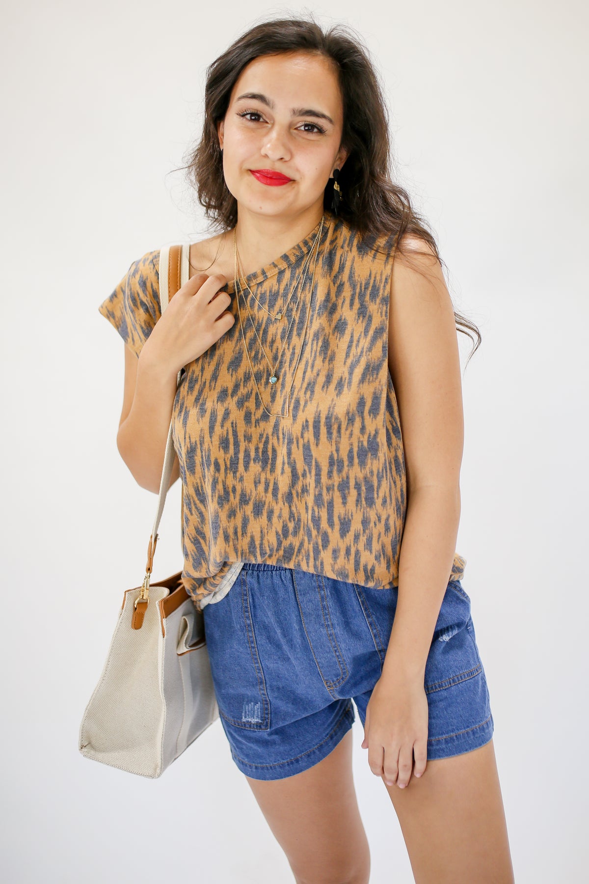 Total Greatness Leopard Tank In Camel