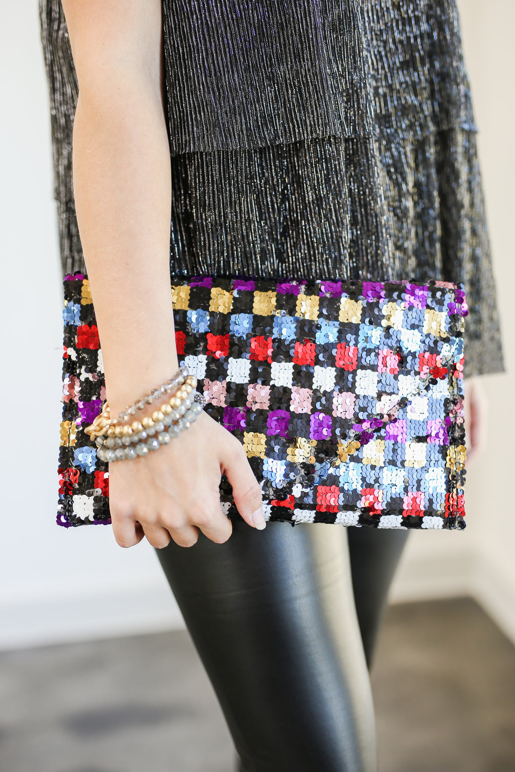 Upbeat Glam Multi Sequin Clutch