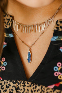 Southern Fall Layered Necklace In Navy