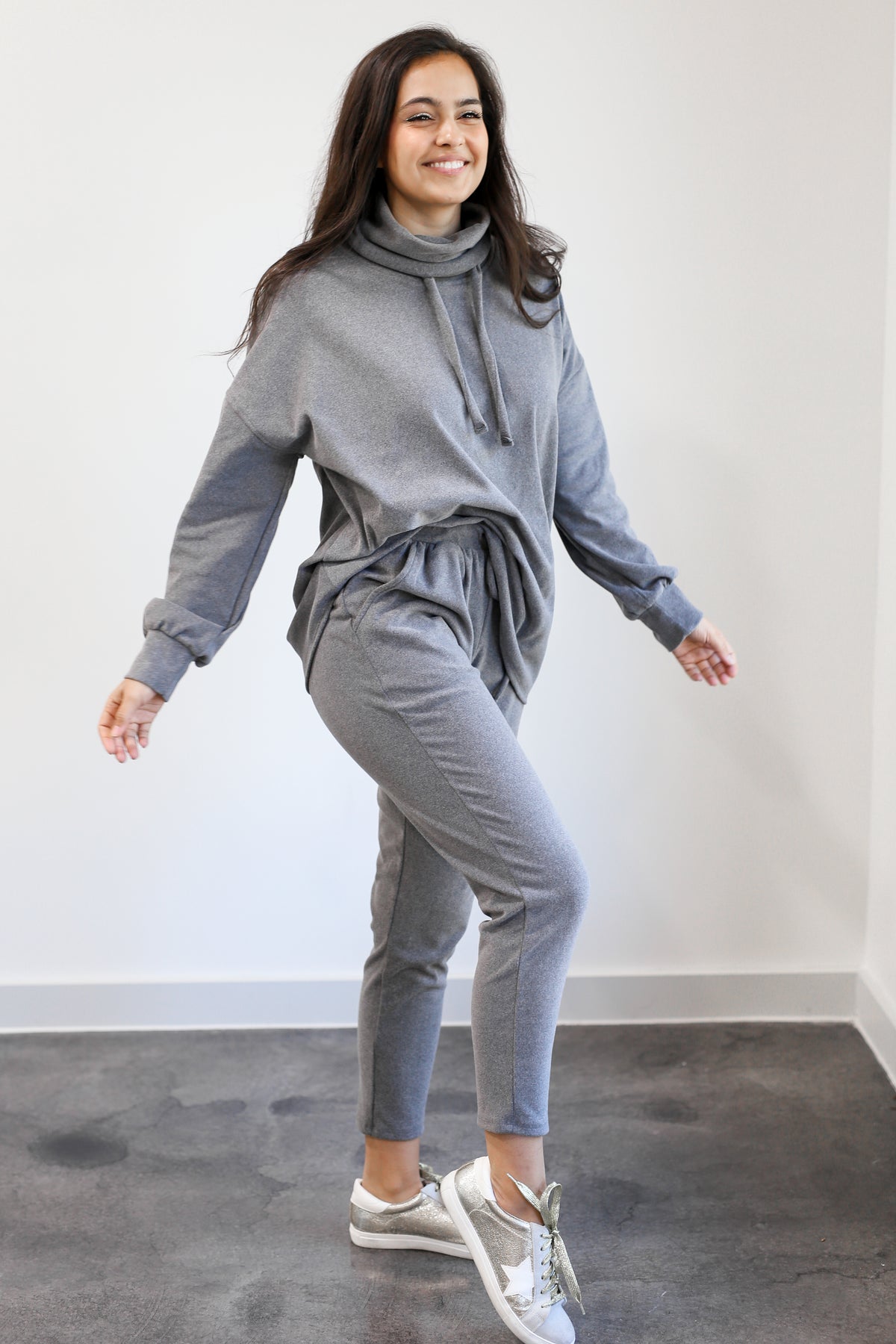 Cozy On The Run Joggers In Charcoal