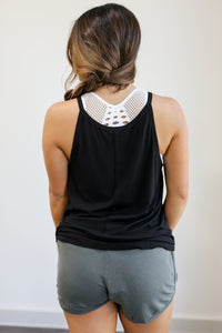 Easily Styled Ribbed Tank In Black