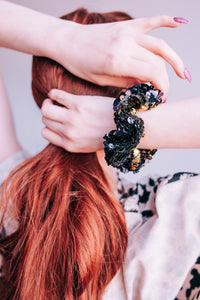 Dynamite Black Sequin Scrunchie